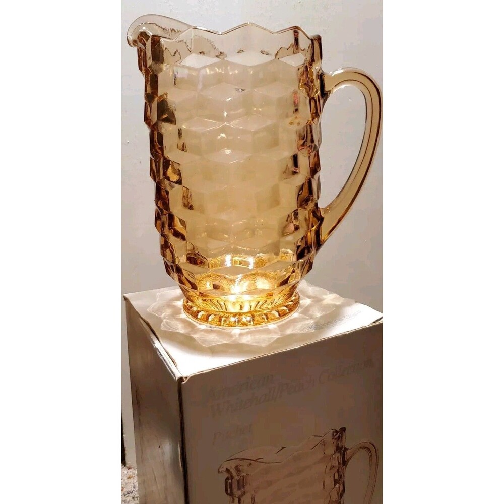 New Indiana Glass Peach Pitcher American Whitehall Collection IN BOX VTG Water